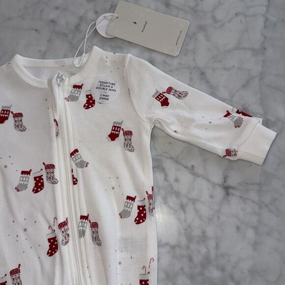 NWT PETIT LEM UNISEX STOCKING PRINT KNIT FOOTIE NB - Picture 4 of 5